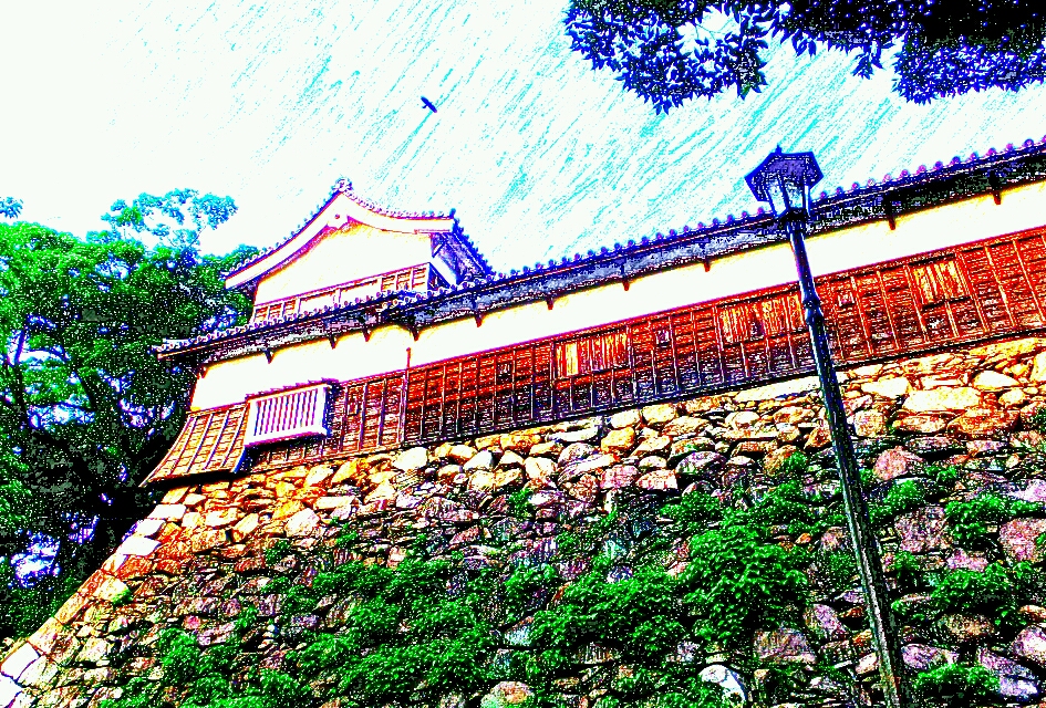 220706福岡城（日本100名城No.85）お城のスケッチ（Japanese castle sketch）