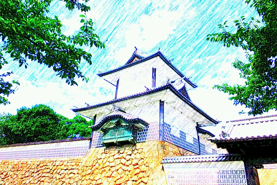 220727金沢城（日本100名城No.35）お城のスケッチ（Japanese castle sketch）