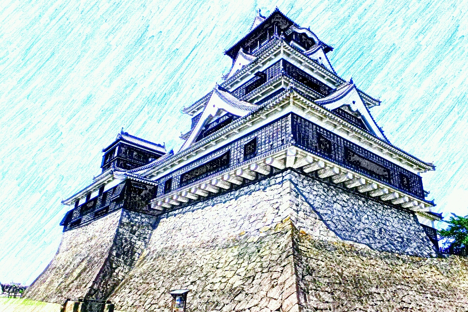 お城のスケッチ（Japanese castle sketch）「加藤清正」渾身の名城 