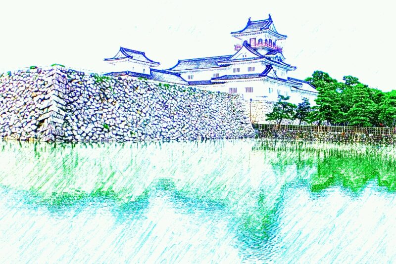 220910富山城（続日本100名城No.134）お城のスケッチ（Japanese castle sketch）