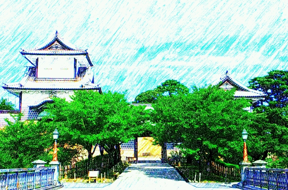 221007金沢城（日本100名城No.35）お城のスケッチ（Japanese castle sketch）