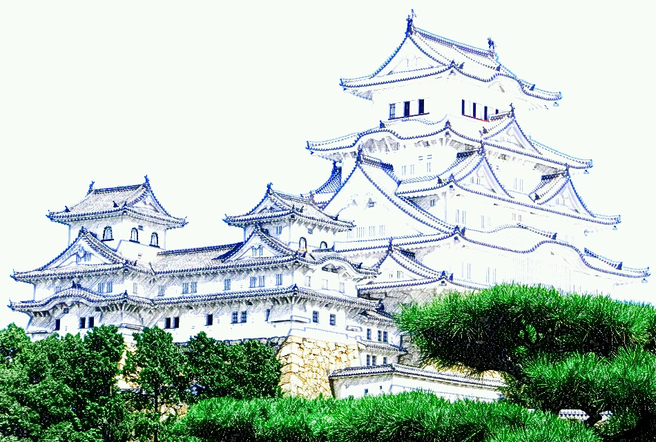 221013姫路城（日本100名城No.59）お城のスケッチ（Japanese castle sketch）