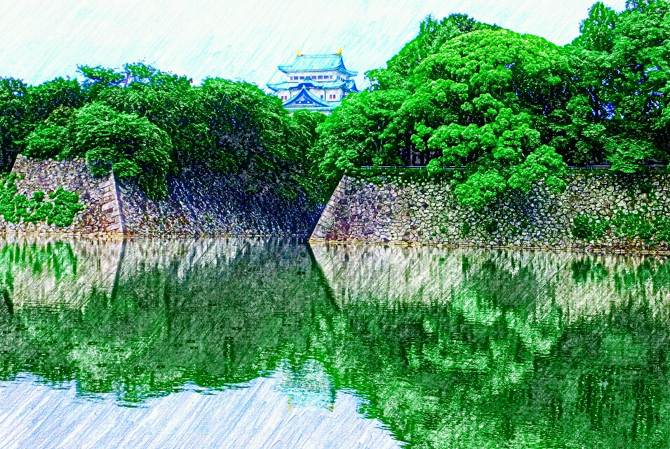 221004名古屋城（日本100名城No.44）お城のスケッチ（Japanese castle sketch）