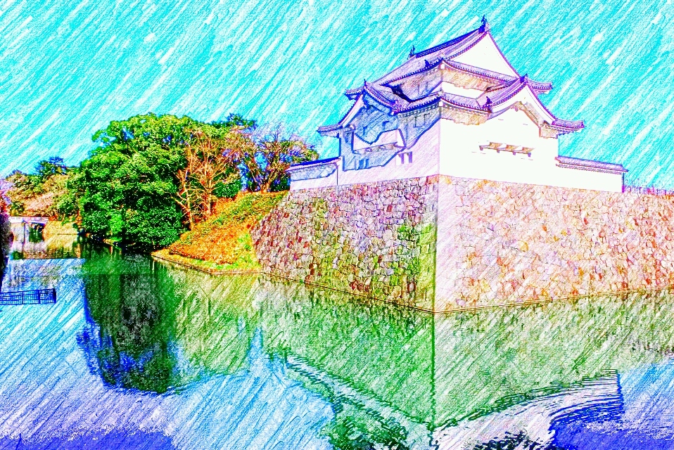 221213駿府城（日本100名城No.41）お城のスケッチ（Japanese castle sketch）